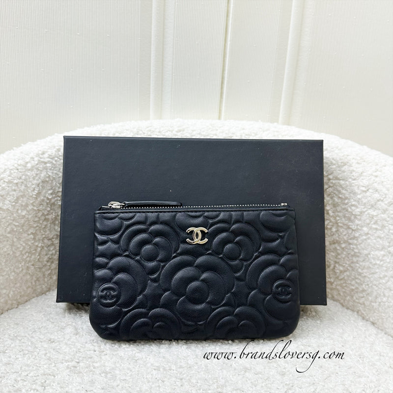 Chanel Mini O-Case in Black Camelia Calfskin and SHW