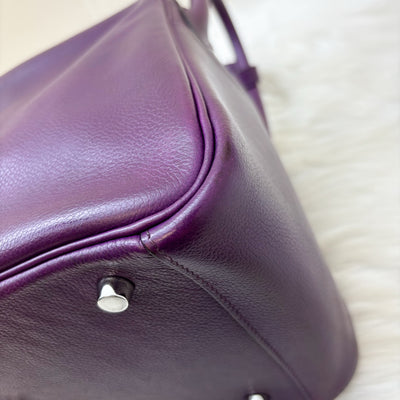 Hermes Lindy 30 in Dark Purple (Likely Cassis) Evercolor Leather and PHW