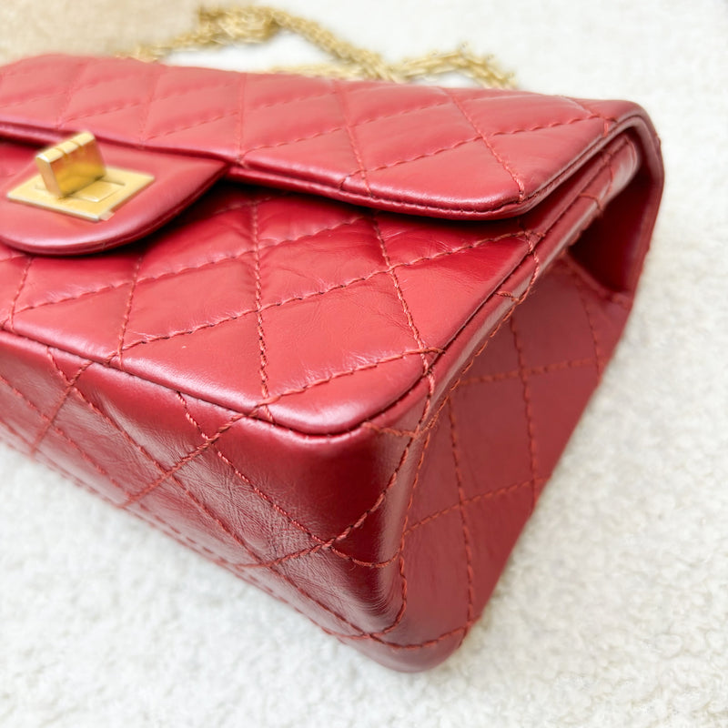 Chanel Classic 2.55 Reissue Mini Flap in Red Distressed Calfskin and AGHW