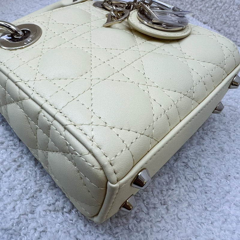 Dior Micro Lady Dior in Pale Yellow Lambskin and GHW