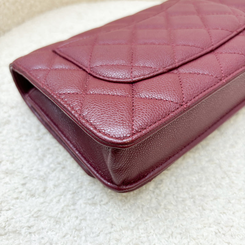 Chanel Classic Wallet on Chain WOC in 23K Burgundy Caviar and LGHW