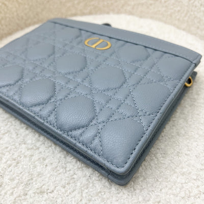 Dior Caro Pouch / WOC in Stone Grey Supple Cannage Calfskin and GHW