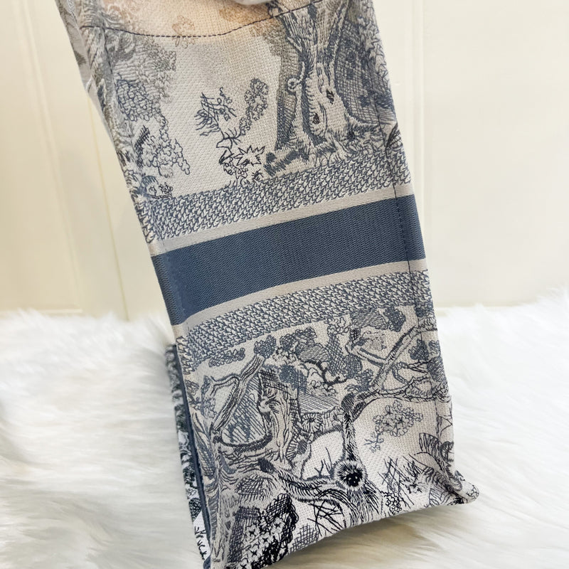 Dior Large Book Tote in Ombre Bluish Grey Toile De Jouy Canvas