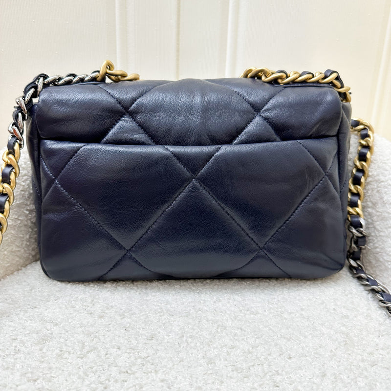 Chanel 19 Small Flap in Midnight Blue Lambskin and 3-tone HW