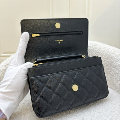 Chanel Classic Wallet on Chain WOC in Black Caviar and GHW