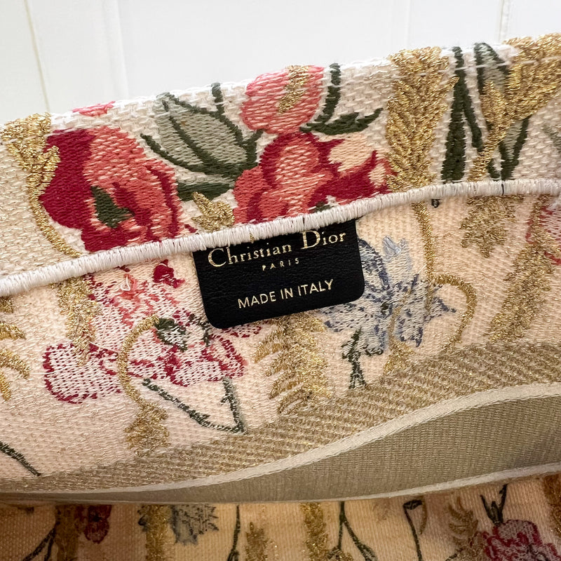 Dior Medium Book Tote in Hibiscus Floral Canvas