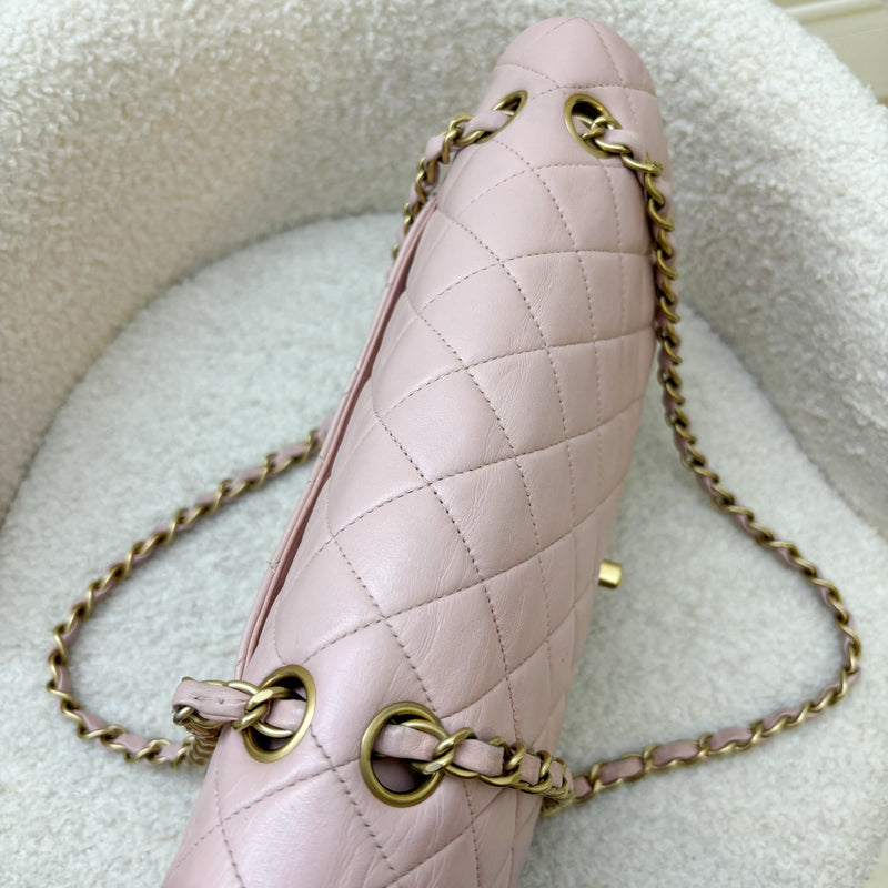 Chanel Vintage Medium Classic Flap CF in Sakura Pink Lambskin and AGHW