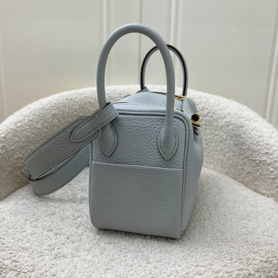 Hermes Mini Lindy in Bleu Pale Clemence Leather and GHW