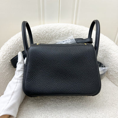 Hermes Mini Lindy in Black Noir Clemence Leather GHW