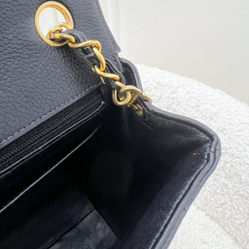 Chanel Vintage Medium Square Flap in Black Caviar and 24K GHW