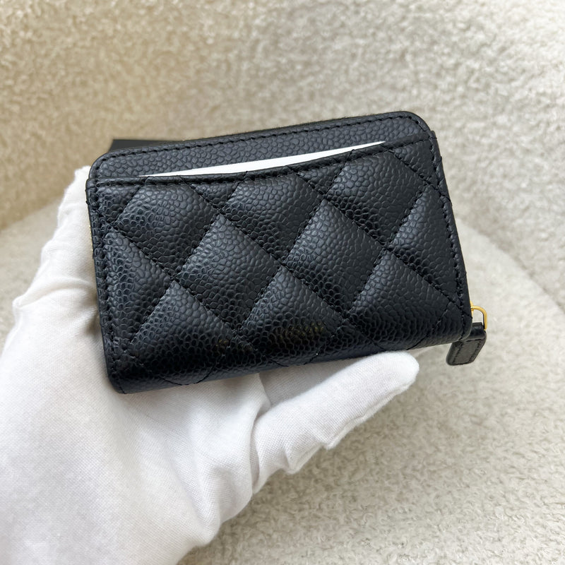 Chanel Classic Zippy Card Holder in Black Caviar and GHW (Model: AP0216)