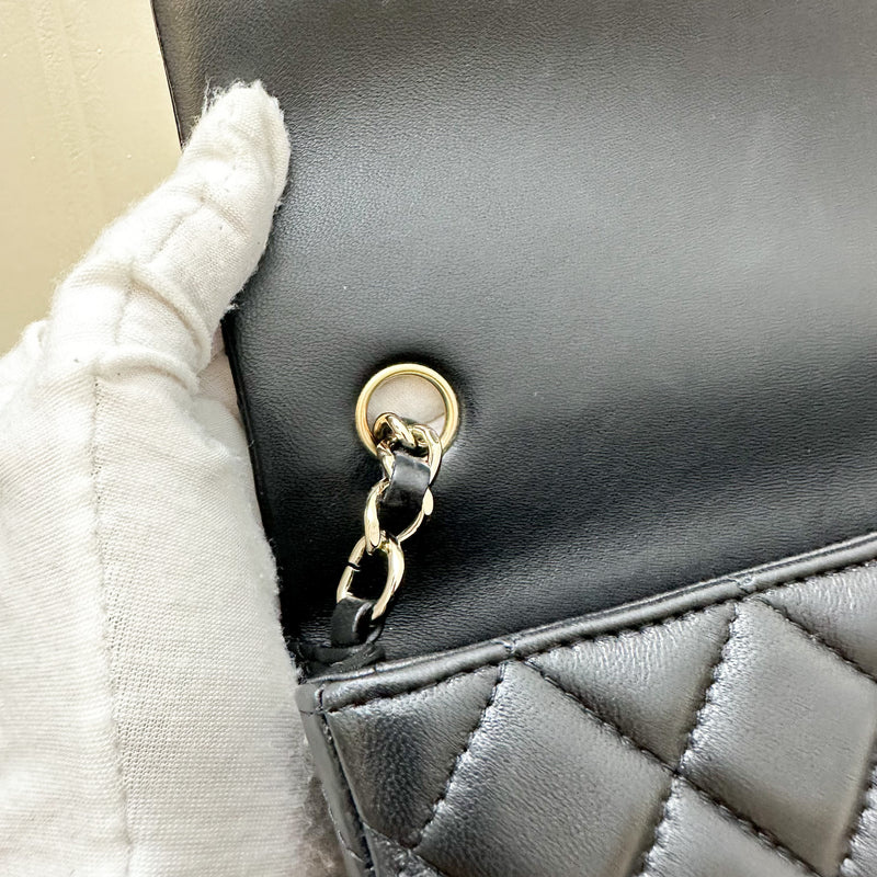 Chanel Classic Mini Rectangle in Black Lambskin and LGHW