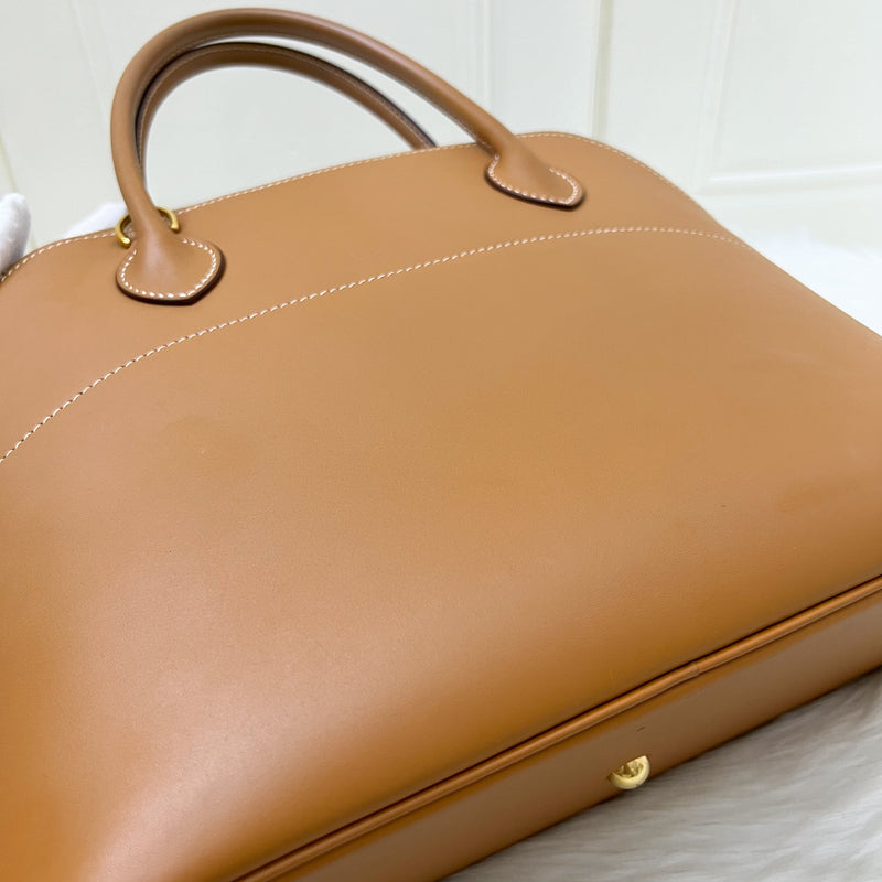 Hermes Vintage Bolide 31 in Gold Box Calfskin and GHW