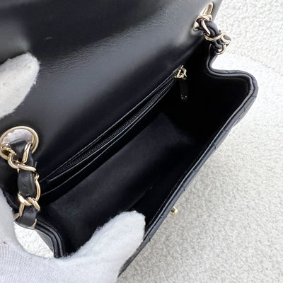 Chanel Classic Square Mini Flap in Black Lambskin and LGHW