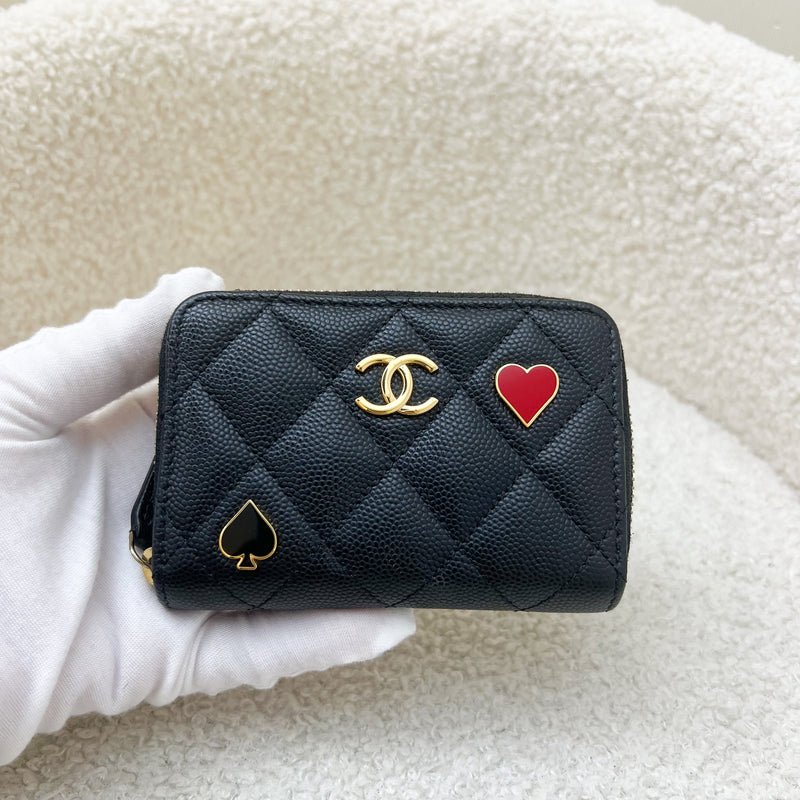 Chanel 23C Zippy Card Holder in Black Caviar LGHW