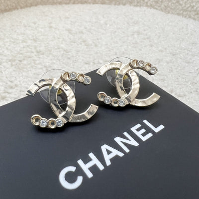 Chanel 22P CC Earrings with Crystals in LGHW