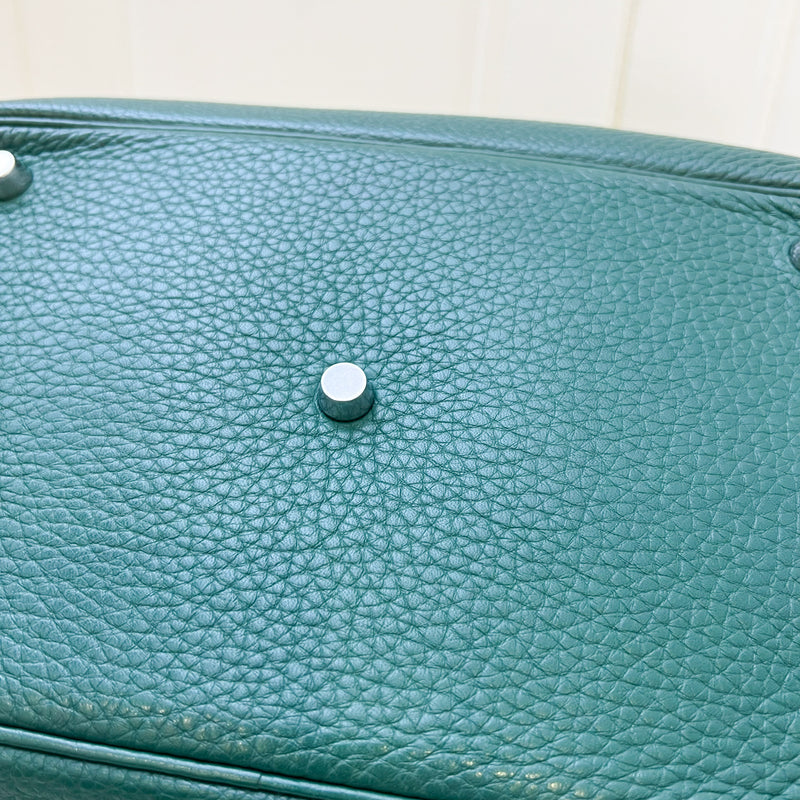 Hermes Lindy 30 in Green (Likely Malachite) Clemence Leather and PHW