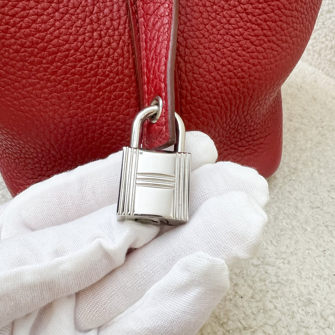 Hermes Picotin Lock 18 in Rouge Garance Clemence Leather PHW – Brands Lover