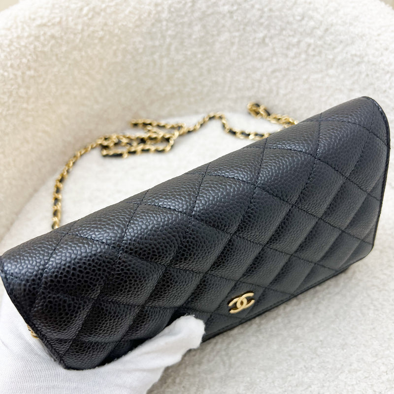 Chanel Classic Wallet on Chain WOC in Black Caviar and GHW