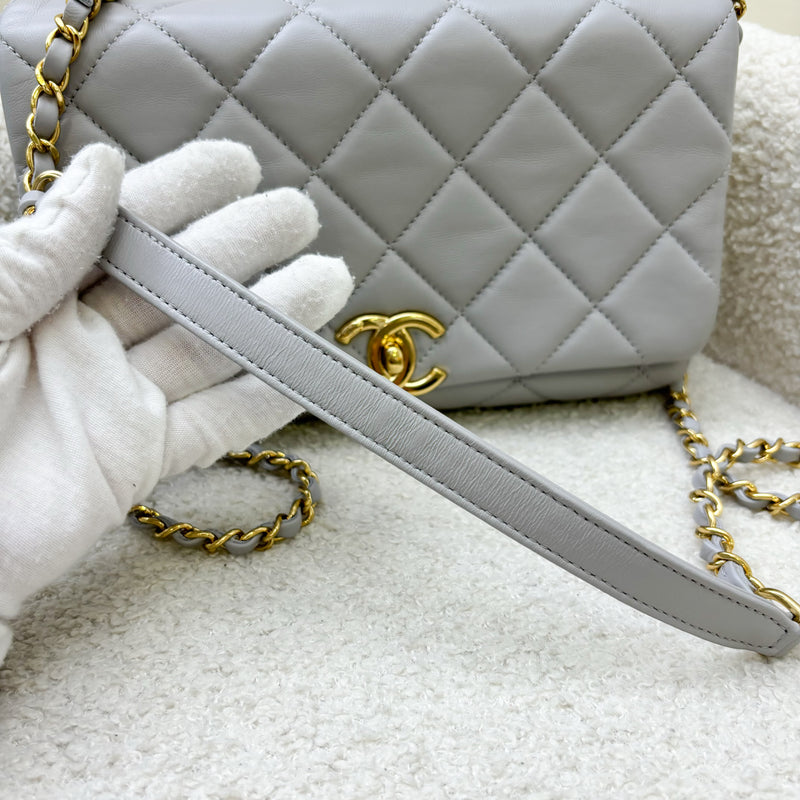 Chanel 22A Seasonal Flap in Grey Lambskin and GHW