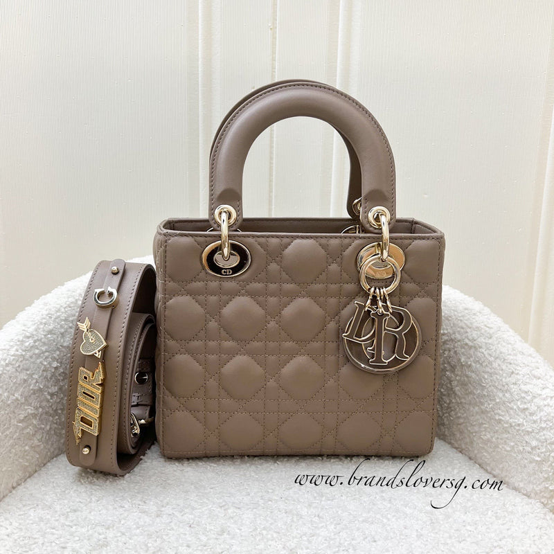 Dior Lady Dior ABCDior Small Bag in Warm Taupe Lambskin and LGHW