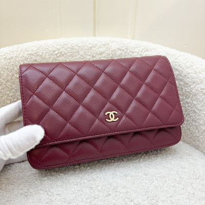 Chanel Classic Wallet on Chain WOC in 23K Burgundy Caviar and LGHW