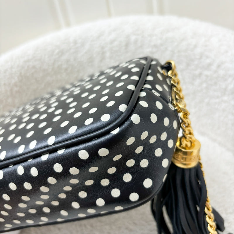 Saint Laurent YSL Lou Camera Bag in Mono Polka Dots Calf Leather and GHW