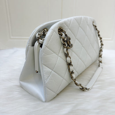 Chanel Just Mademoiselle Bowling Bag in White Calfskin and AGHW