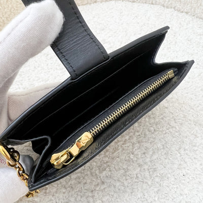 LV Trunk Multicartes Card Holder with Key Ring in Black Epi Leather and GHW