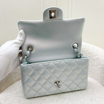 Chanel Mini Rectangle Flap in 21K Iridescent Blue Calfskin and SHW