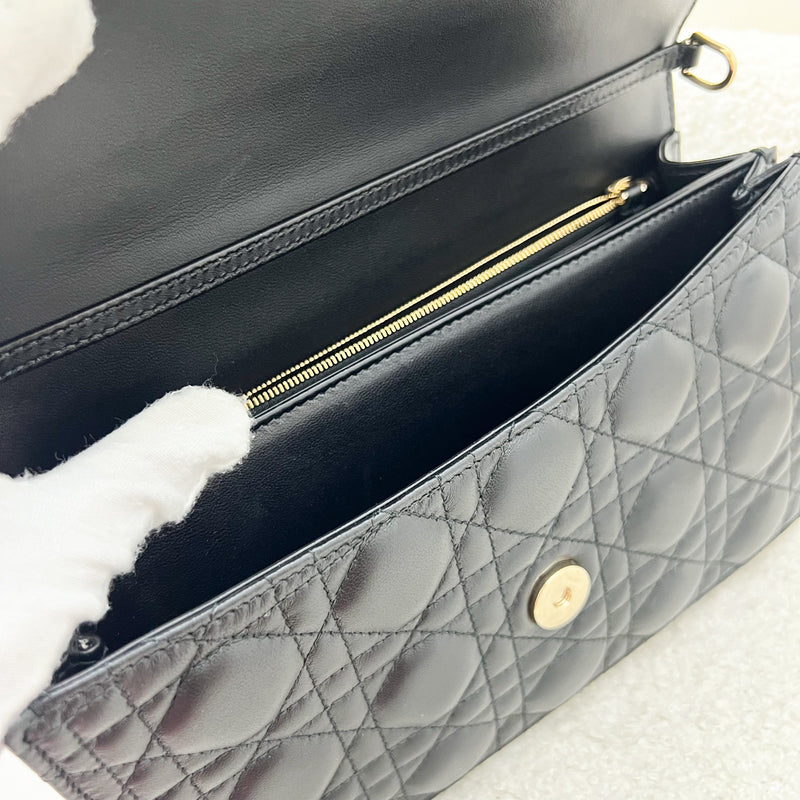 Dior My Dior Top Handle Bag in Black Cannage Lambskin and GHW