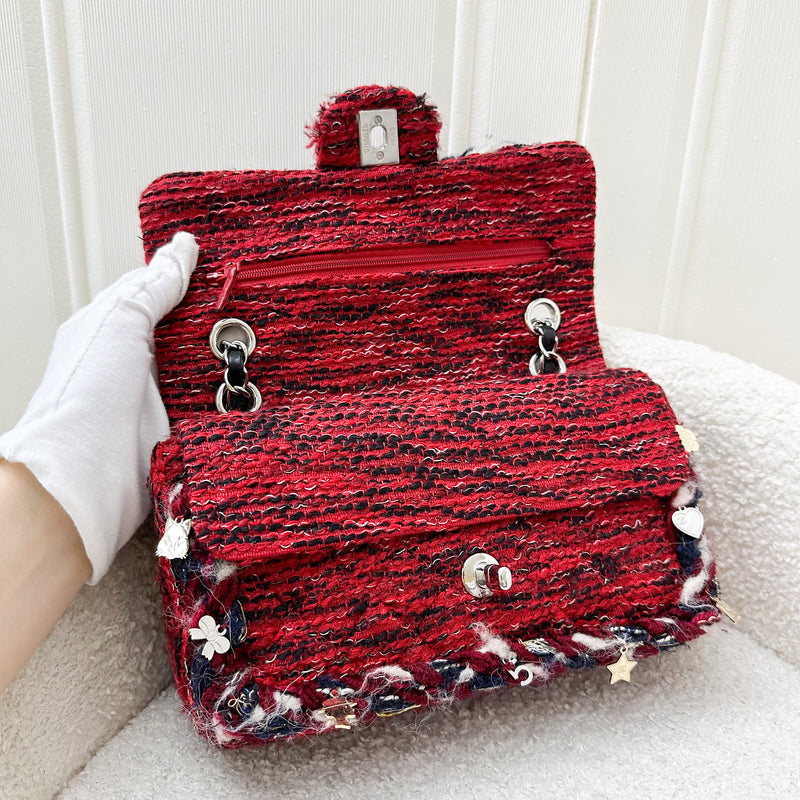 Chanel Small Classic Flap CF in Red Tweed and SHW