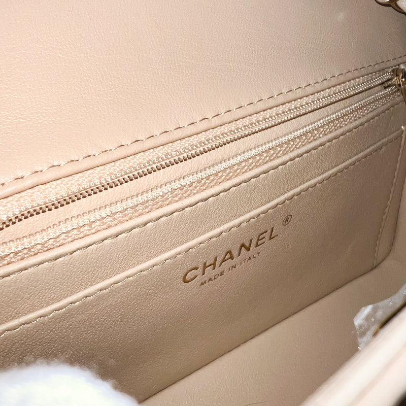 Chanel Classic Mini Rectangle in 22C Beige Stiff Lambskin and LGHW