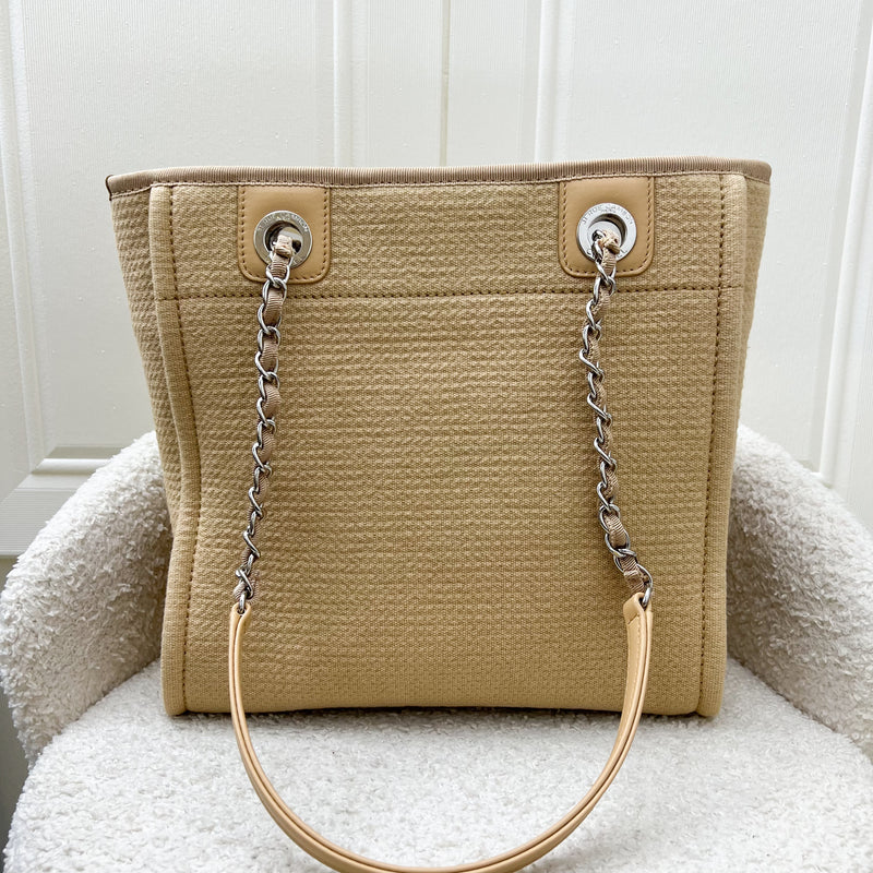 Chanel Small Deauville Tote in 22C Beige Fabric and SHW