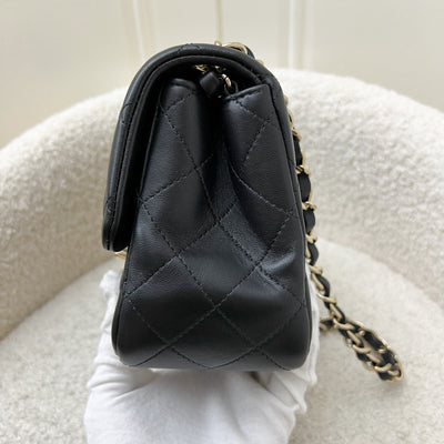 Chanel Classic Square Mini Flap in Black Lambskin and LGHW