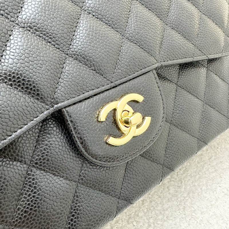 Chanel Jumbo Classic Flap DF in Black Caviar and GHW