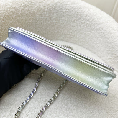 Chanel Classic Wallet on Chain WOC in 21K Iridescent Rainbow Calfskin and SHW