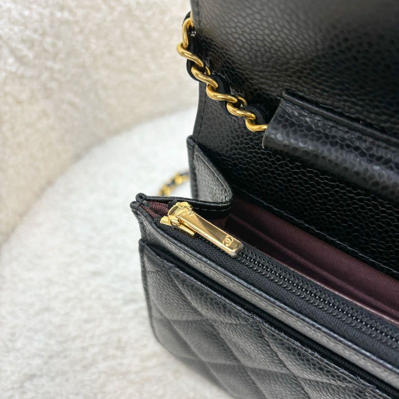 Chanel Classic Wallet on Chain WOC in Black Caviar and GHW