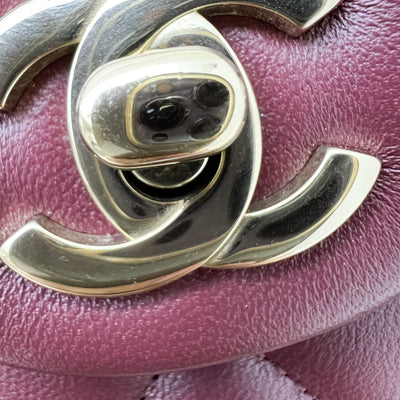 Chanel Small Classic Flap CF in Burgundy Lambskin and LGHW