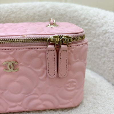 Chanel Small Vanity in Sakura Pink Camellia Leather and LGHW