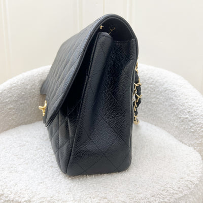 Chanel Classic Jumbo Single Flap SF in Black Caviar and GHW