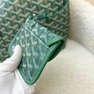 Goyard Mini Anjou Tote Bag in Classic Green Canvas and Leather