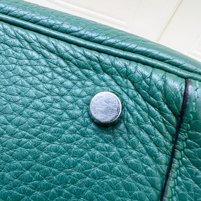 Hermes Lindy 30 in Green (Likely Malachite) Clemence Leather and PHW