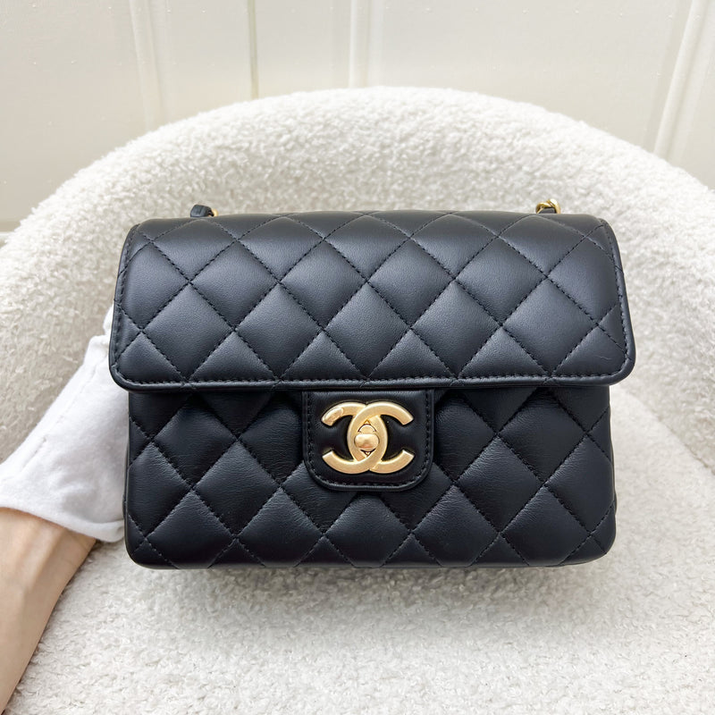 Chanel Seasonal Mini Square Casino Charms in Black Lambskin and AGHW