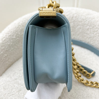 Chanel Small 20cm Boy Flap in Seafoam Lambskin and AGHW