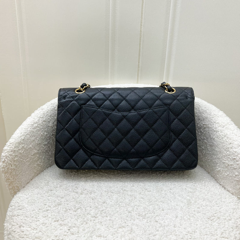 Chanel Medium Classic Flap CF in Black Caviar and 24K GHW