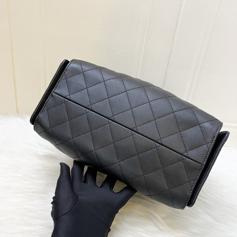 Chanel 25 Small Hobo Bag in Black Caviar and AGHW (Model: AS5293)