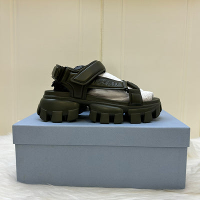 Prada Chunky Sandals in Nappa Leather with Velcro Fasteners Sz 37