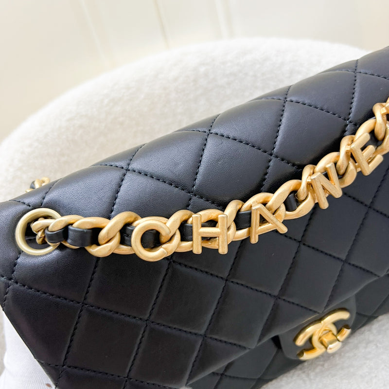 Chanel 23P Seasonal Flap Bag in Black Lambskin and AGHW