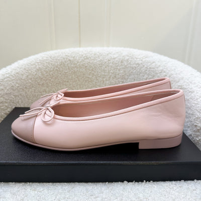 Chanel 23K Ballerina Flats in Pink Lambskin Size 37